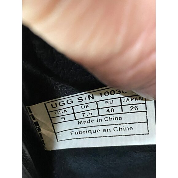 UGG Conor Studs Black Leather Mid-Calf Boots Womens Size 9 With Decorative Studs - Picture 5 of 11